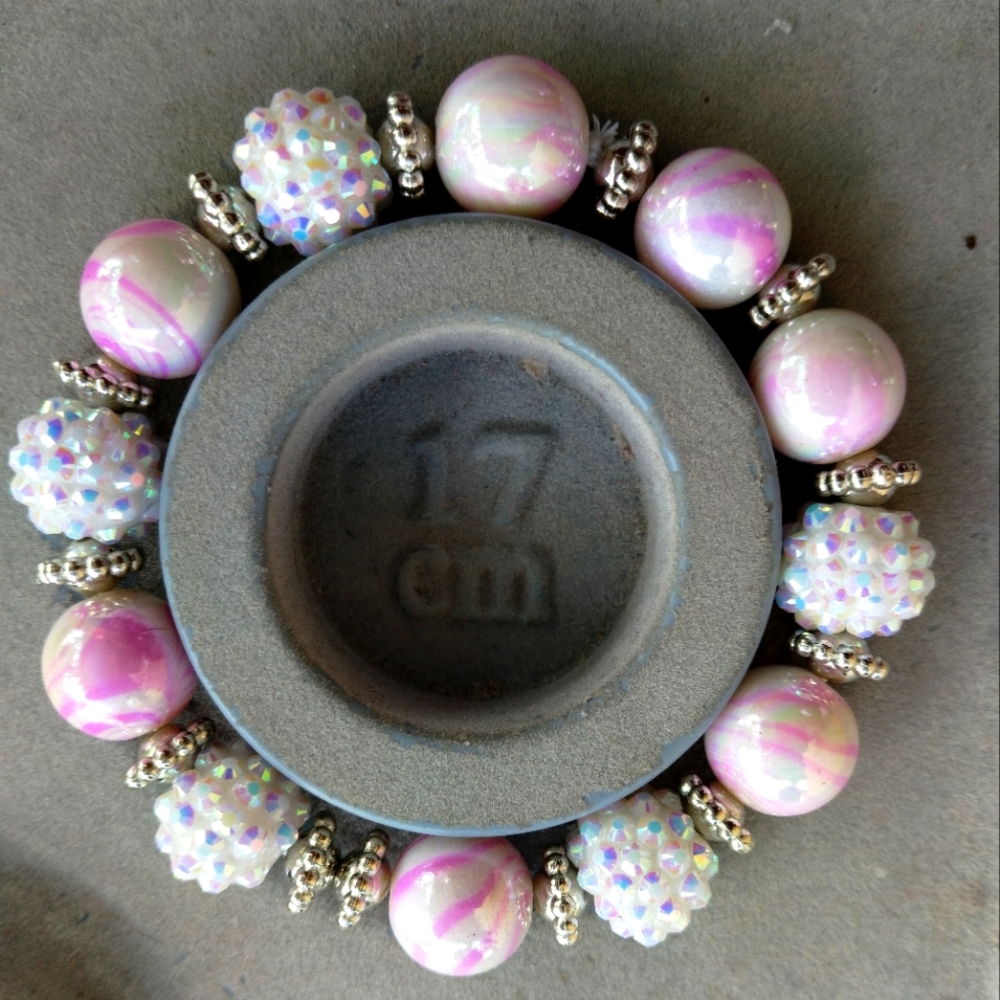 Pink ever lasting gum stopper 12mm bead bracelet